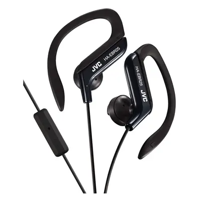 JVC In-Ear Sports Headphone with Ear Clip and 1-Button Microphone - Black