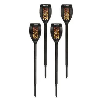 (4) LED Torch Solar Light Garden Dancing Flickering Flame LAMP