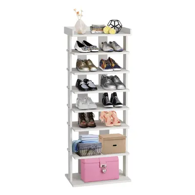 (White) 7-Tier Shoe Shelf Tall Shoe Rack, Shoe Storage