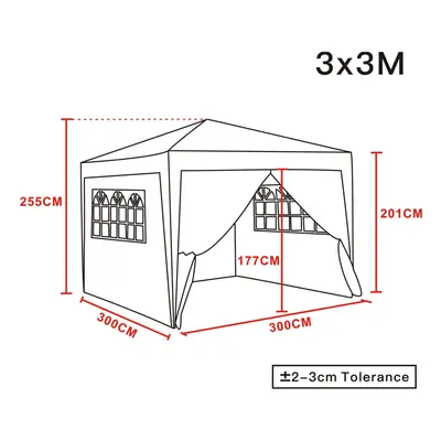 (3x3M, Blue) Greenbay Garden Pop Up Gazebo Party Tent Folding Wedding Canopy With Carrying Bag