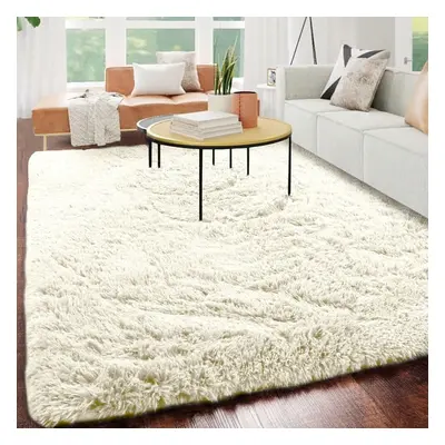 (Cream, 200X290) Non Slip Rugs Shaggy Carpet Living Room Area Rug