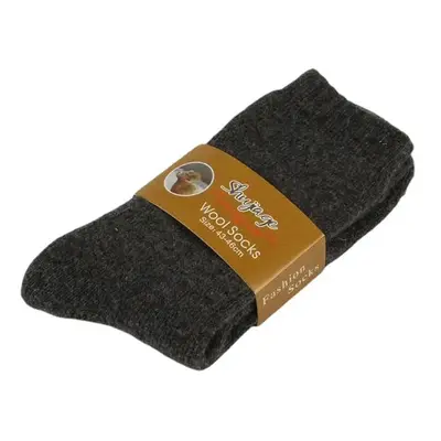 (Dark Gray) Men Casual Thick Soft Comfy Warm Breathable Pure Color Winter Middle Tube Socks