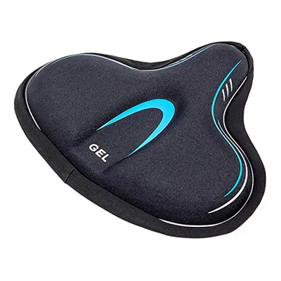 Wide Exercise Bike Seat Cover - Comfortable Bicycle Saddle Cushion is Filled with Gel and high D