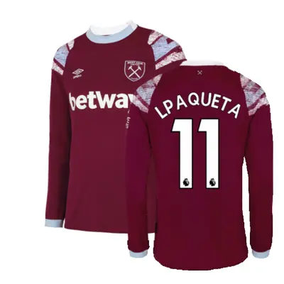 (3XL) West Ham Long Sleeve Home Shirt (L PAQUETA 11)