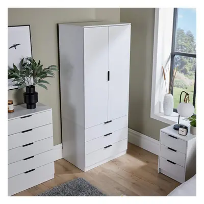 (White) Phoenix Door Drawer Wardrobe Bedroom Storage Unit