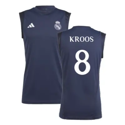 (XL) Real Madrid Sleeveless Jersey (Legend Ink) (Kroos 8)