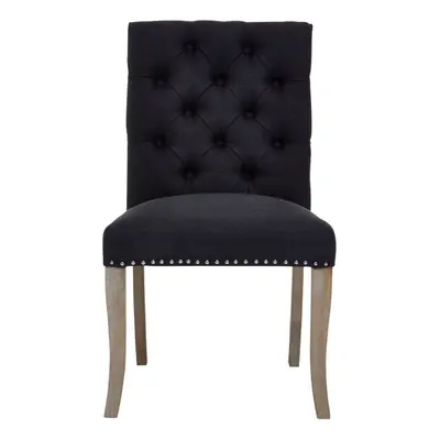 Premier Housewares Kensington Townhouse Black Linen Dining Chair