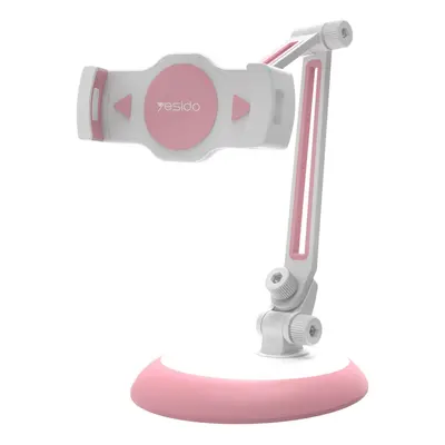 (Pink) Universal Lazy Tablet Phone Stand Holder Flexible Desk Bed Mobile Phone Mount Holder For 