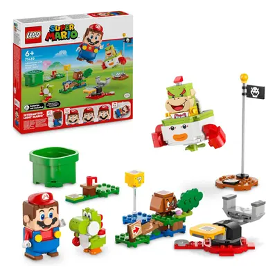 Super Mario Adventures Interactive Mario, Bowser Jr.'s Clown Car Vehicle Set with Yoshi Toys