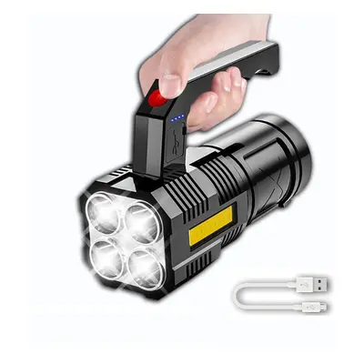 5 Cores XPE+COB ABS Handheld Housing Flashlight Built-in Battery With Sidelight Powerful LED Sea