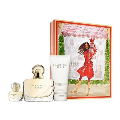 Beautiful Belle Pcs Set: 1.7 Eau De Parfum Spray + 2.5 Refreshing Body Lotion + 0.14 Oz Eau De P