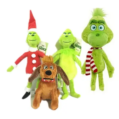 (4PC) 4PCS/SET Rare Christmas Grinch Plush Doll Soft Toy Stuffed Teddy