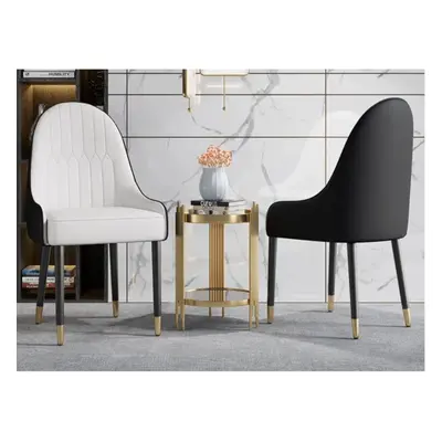 (WHITE/BLACK) x Modern Padded PU Faux Leather Armchair Dining Kitchen Restaurant Accent Chair St