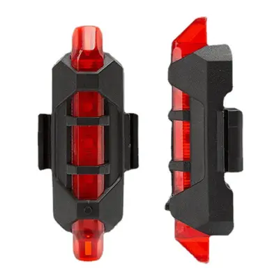 (Red) Bike Bicycle Light LED Rechargeable Tail Light USB Rear Tail Warning Safety Bike Light Sup