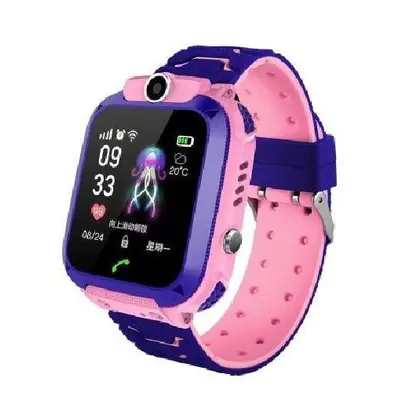 (Pink, English Version) Children's Smart Watch SOS Phone Smart Watch with Sim Card, Waterproof I