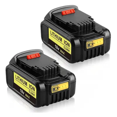 2X 18V 5.5Ah Li-ion Battery for DEWALT DCB184 DCB182 DCB200 DCB180 XR