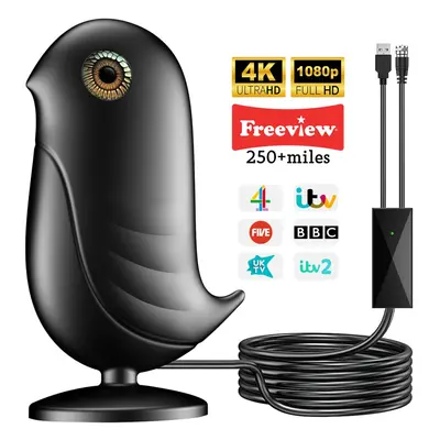 TV Aerial Indoor with 380+ Miles Long Range & Reception-Amplified Smart Digital 4K 1080P, Suppor