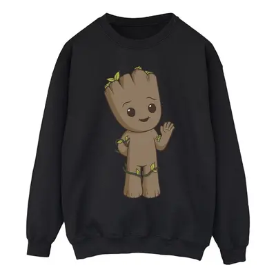 (3XL, Black) Marvel Mens I Am Groot Cute Groot Sweatshirt