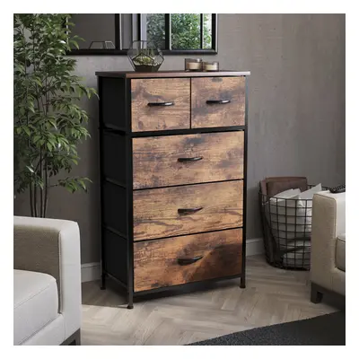 (Rustic Brown) Chorley Fabric Drawer Storage Chest