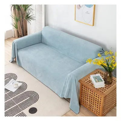 (light blue, 180x300cm) Waterproof Sofa Cover Blanket Multipurpose Solid Color Furniture Cover D