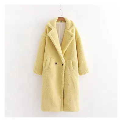 (yellow, S) Autumn Winter Women Coat Stylish Female Thick Warm Cashmere Jacket Casual Streetwear