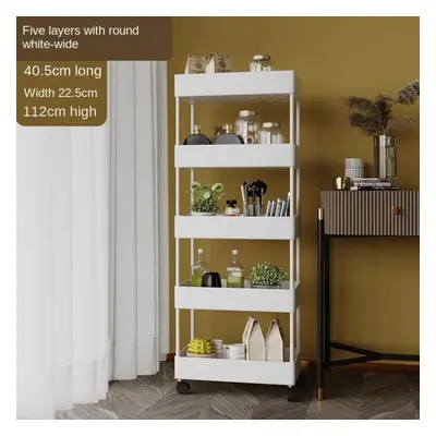 (white, layers 40.5*22.5*112cm) 2/3/4 Layer Narrow Gap Storage Rack Kitchen Bathroom Shelves Org