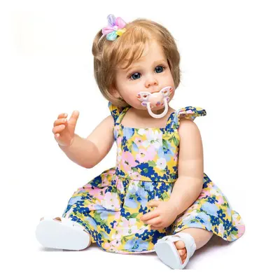 (as the picture) 55cm Npk Reborn Baby Maggi Toddler Girl Princess Doll Lifelike Very Soft Full B