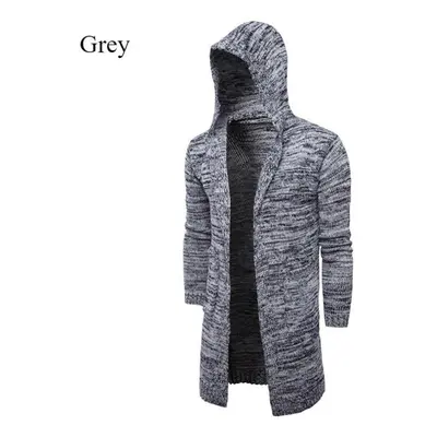 (grey, M) Men&apos;s Cardigan Hooded Thick Sweater Winter New Sweater To Wear A Warm Casual Coat