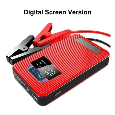 (red, Digital Screen) Gkfly Car Battery Jump Starter 8000mah Portable Car Battery Booster Charge