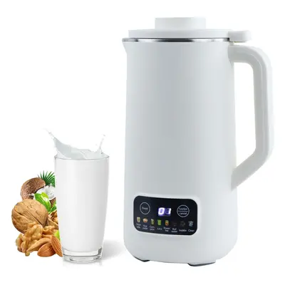 (White) Soymilk Maker, 20oz Automatic Nut Milk Maker with Blades, Smart Hot and Cold with Delay 