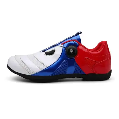 (white,blue, 45) Cycling Shoes Lockless Cycling Shoes Men&apos;s And Women&apos;s Cycling Hard S