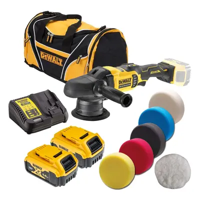 Dewalt DCM848P2 18v Brushless Dual Action Polisher 125mm 5ah +6pc Polishing Kit