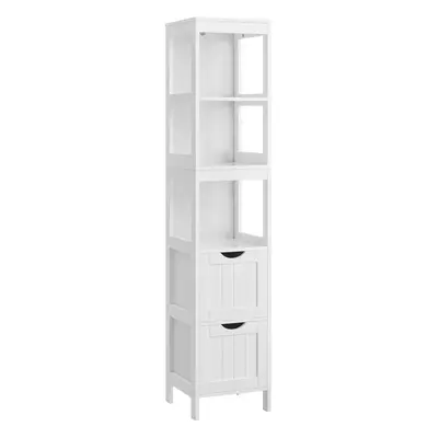 (30 x x 141,5 cm (L x l x H), White) Bathroom Floor Cabinet, Freestanding Bathroom Storage Unit,