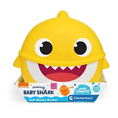 17427, Soft Clemmy Baby Shark Clemmy Soft Blocks Bucket For Babies And Toddlers, Ages Months Plu