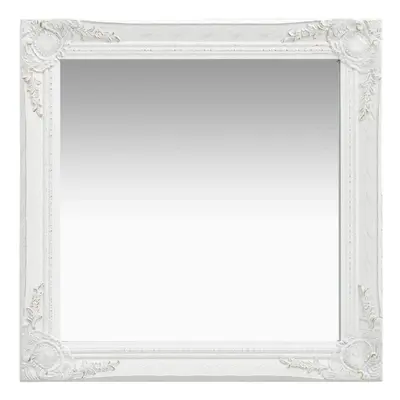 vidaXL Wall Mirror Baroque Style 60x60 cm White