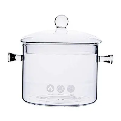 15L High Borosilicate HeatresistantGlass Clear Pasta Instant Noodle Pot Pan Stew Cooker Baby Foo