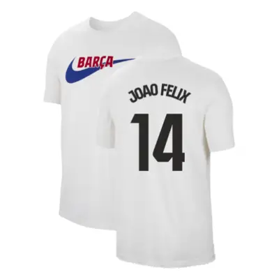 (XL) Barcelona Swoosh Club Tee (White) (Joao Felix 14)