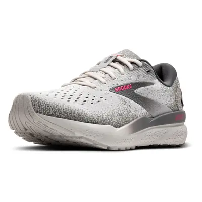 Brooks Womens Ghost Neutral Running Shoe - Grey/Gargoyle/Pink - 5.5 Medium