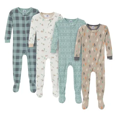 Gerber Baby-Boys 4-Pack Footed Pajamas Desert Animals