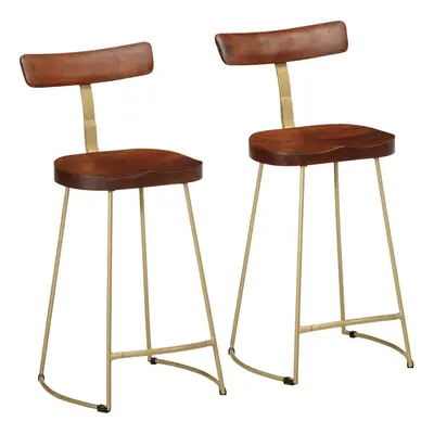 (brown, x x cm) vidaXL Gavin Bar Stools Dining Room Chair Seat Stool Solid Mango Wood pcs