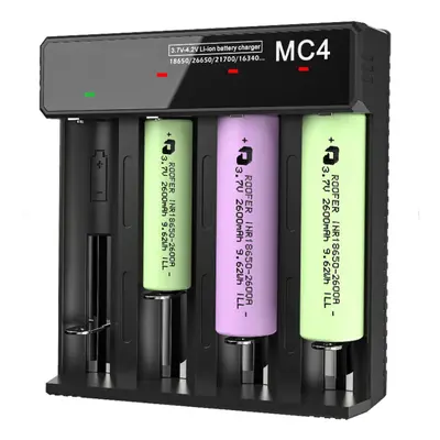 3.7V-4.2V LED Power Indicator TC/CC/CV 3Modes USB Rechargeable 4Slots Lithium Battery Charger 18