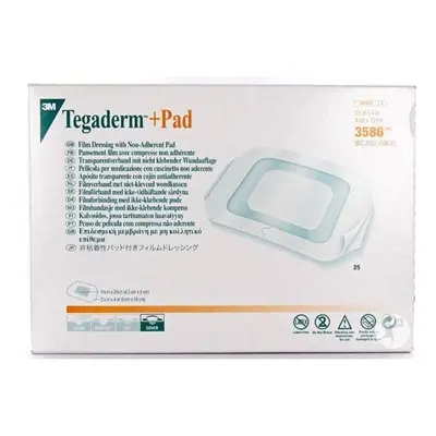 3M Tegaderm + Pad Film Dressing with Non-Adherent Pad 9cm x 10cm - Pack of