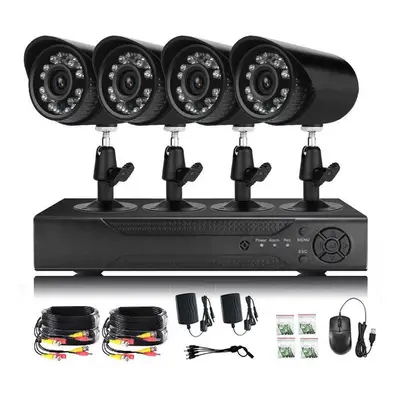 (EU Plug) 4CH AHD5 IN Surveillance Camera System AHD Security Network WiFi HD Monitor Home