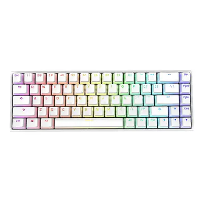 (White, Silver Switch) Wired Mechanical Keyboard Optical Switch Pudding Keycaps RGB Keys 65% Hot