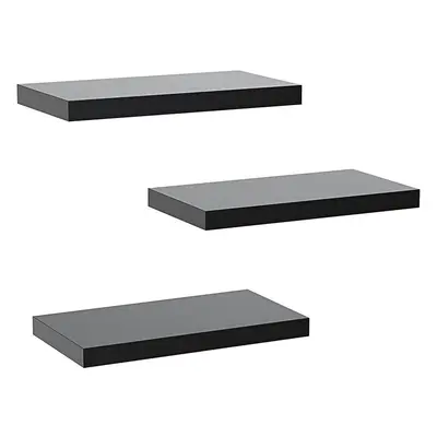 STOREMIC Floating Shelves, Black Shelves Set of 3, Easy to Install Decorative Shelves for Wall w