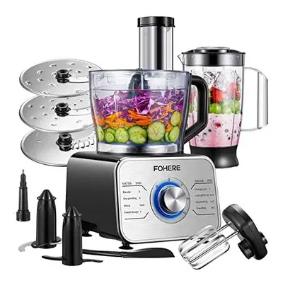 Food Processor Multifunctional, 3-Speed Food Processor and Blender Combo with 3.5 Bowl, 1.5 Blen