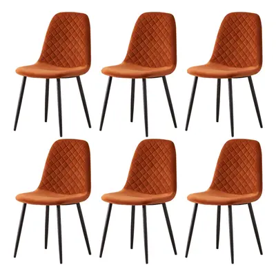 (Orange, 6) 2/4/6x Dining Chairs metal Legs Home office