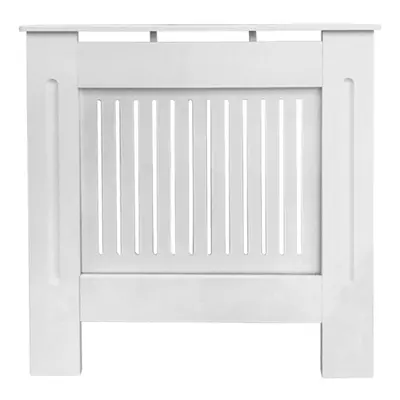 Modern Radiator Cover MDF Cabinet with Modern Vertical Style Slats White Painted Small - x x 190