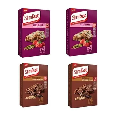 Slimfast Meal Replacement Variety Bars Yoghurt fruit Crunch and Chocolate Crunch Meal Boxes of E