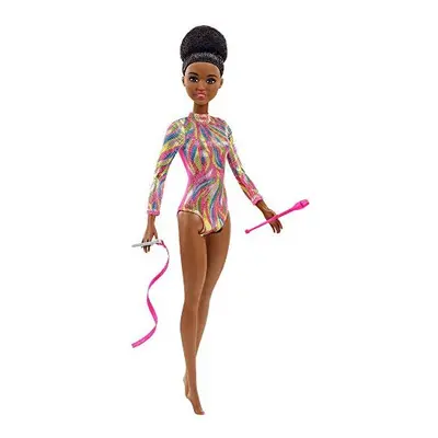 Rhythmic Gymnast Barbie Brunette Doll (12-in/30.40-cm), Leotard & Accessories